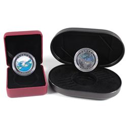 2003 Canada $20 Canadian Rockies & 2004 Canada $20 Aurora Borealis Fine Silver Coins (TAX Exempt). P