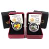 Image 1 : 2014 Canada $20 Coloured Majestic Maple Leaves & Maple Leaves with Jade Fine Silver Coins (TAX Exemp