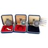 Image 1 : Lot of Great Britain Commemorative Sterling Silver Coins in Original Blue Display Boxes. You will re