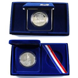 1986 & 1987 United States Silver Proof Commemorative Dollars - 1986 Statue of Liberty Centennial & 1