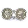Image 2 : Mexico Mint Issue - 2x 1986 Mexico 100 Pesos Soccer World Cup Sterling Silver Coins in Capsules (cap