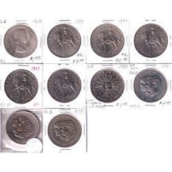 Lot of 1965-1981 Great Britain Crowns - 1965, 5x 1977, 1980 & 3x 1981. 10pcs