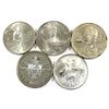 Image 1 : Lot of 1970-1979 Large Sized World Silver Coins from Different Countries - 1970 Panama 5 Balboas, 19