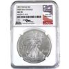 Image 1 : 2017 USA 1oz American Eagle NGC Certified MS-70 First Day of Issue, Authentic Hand-Signed (toned). T