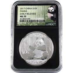2017 China 30g Panda .999 Fine Silver Coin NGC Certified MS-70 Early Releases (TAX Exempt).