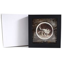 2019 Mongolia 200 Togrog Prehistoric Beasts - Protoceratops andrewsi Coloured 3oz .999 Fine Silver C