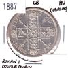 Image 1 : 1887 Great Britain Roman I Double Florin Almost Uncirculated (Hairlines).