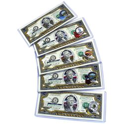 Lot of USA Legal Tender $2 Coloured Banknotes Commemorating Different U.S. States with Information l