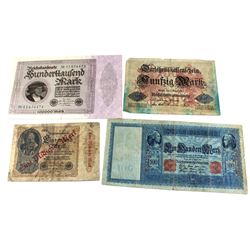1910-1923 Germany Banknotes in Fine or Very Fine - Pick #42 1910 100 Mark , Pick #49b 1914 59 Mark, 