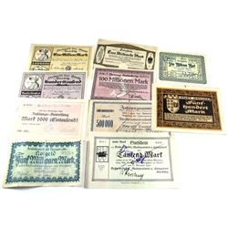 Estate Lot of Germany Notgeld Currency Notes. You will receive all different pieces of scarcer examp