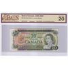 Image 1 : 1969 $20 BC-50b-N1-ii-N10-ii, Bank of Canada, Lawson-Bouey, 2 Digit RADAR & 3 Cycle Repeated Serial 