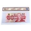 Image 2 : 1988 $50 BC-59d-N1-iii, Bank of Canada, Knight-Dodge, 3 Digit RADAR Serial Number FME9976799, BCS Ce