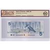 Image 1 : 1986 $5 BC-56a-N5-iv, Bank of Canada, Crow-Bouey, Low Serial Number ENA0000230, BCS Certified UNC-60