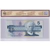 Image 2 : 1986 $5 BC-56a-N5-iv, Bank of Canada, Crow-Bouey, Low Serial Number ENA0000230, BCS Certified UNC-60