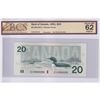 Image 1 : 1991 $20 BC-58a-N5-iv, Bank of Canada, Thiessen-Crow, Low Serial Number EIA0000230, BCS Certified CU