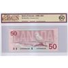 Image 1 : 1988 $50 BC-59a-N5-iv, Bank of Canada, Thiessen-Crow, Low Serial Number EHP0000230, BCS Certified UN