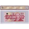 Image 2 : 1988 $50 BC-59a-N5-iv, Bank of Canada, Thiessen-Crow, Low Serial Number EHP0000230, BCS Certified UN