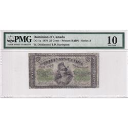 1870 25c DC-1a, Dominion of Canada, Dickinson-Harington, Series A, PMG Certified VG-10.