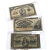 Image 1 : 1870, 1900 & 1923 Dominion of Canada 25-cent Banknotes - Each Year Example of This Banknote Included