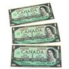 Image 1 : 1967 Bank of Canada $1 Centennial Banknotes Beattie-Rasminsky Signatures with Consecutive Serial Num