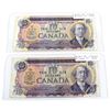 Image 1 : 2x 1971 $10 BC-49cA Bank of Canada Notes, Lawson-Bouey Signatures Both F-VF - Prefixes *TT (light st