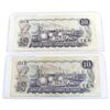 Image 2 : 2x 1971 $10 BC-49cA Bank of Canada Notes, Lawson-Bouey Signatures Both F-VF - Prefixes *TT (light st