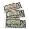 Image 1 : 1954 $1, $20 & $100 Bank of Canada Devil's Face Notes - BC-29a $1 Coyne-Towers, BC-33b $20 Beattie-C
