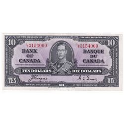 1937 $10 BC-24c, Bank of Canada, Coyne-Towers, L/T3154000, AU-UNC.