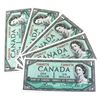 Image 1 : 1954 $1 Bank of Canada Modified Portrait Notes Bouey-Rasminsky Signatures with Consecutive Serial Nu