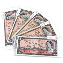 1954 $2 Bank of Canada Modified Portrait Notes. You will receive prefixes BC-38a (L/B, M/B, P/B), BC