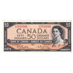 1954 $50 BC-42b, Bank of Canada, Beattie-Rasminsky, Modified Portrait, B/H252948, Extra Fine.