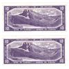 Image 2 : 1954 $10 BC-40b Bank of Canada Notes Beattie-Rasminsky Signatures with Consecutive Serial Numbers E/