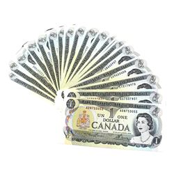 1973 $1 Bank of Canada Notes Lawson-Bouey Signatures with 2 Letter Prefixes Almost Uncirculated or B