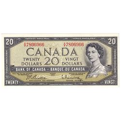 1954 $20 BC-41b Bank of Canada, Beattie-Rasminsky, A/W7806966, Almost Uncirculated.