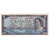 Image 1 : 1954 $5 BC-31b Bank of Canada Devil's Face Note, Beattie-Coyne, I/C3685654, Fine (writing '28' and m