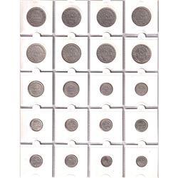 Estate Lot of Newfoundland 1-cent to 50-cent dated between 1800-1947. 26pcs
