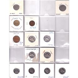 Mixed Pages of 41x mostly Canada/USA Coins - Oldest Date 1922-2008. Please view scan. 41pcs