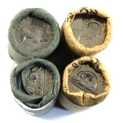 4x 1964 Canada Original 5-cent Roll of 40pcs. Includes two dated and two double head. 4pcs