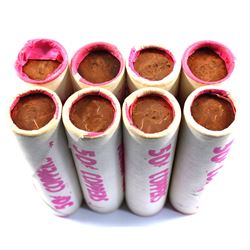 8x Double Head Original Canada 1-cent Rolls, could be 1970's. 8pcs