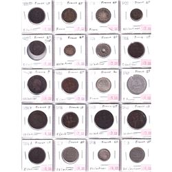 Mixed Page of 20x Miscellaneous World Coinage Dated 1854-1949 From Many Different Countries. Please 