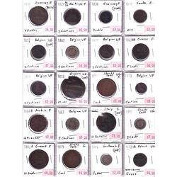Mixed Page of 20x Miscellaneous World Coinage Dated 1829-1894 From Many Different Countries. Please 