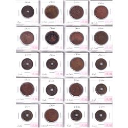 Mixed Page of 52x Miscellaneous Chinese Cash Coins. Please View Scan. 52pcs