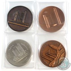 Lot of 4x Toronto City Medals. You will receive 3x different designs of the Toronto City Hall & 1840