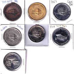 7x Expo 67 Composition Medallion in different metals. 7pcs