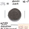 Image 1 : Roman Syria 296CE Antiocy Mint Diocletain Roman Coin VG-F