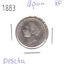 1883 Spain Peseta Extra Fine