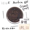 Image 1 : Austria 1816E Kreuzer in Extra Fine (EF-40) Condition (impaired)