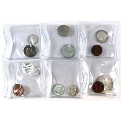 Group Lot of 1955 USA Coinage Including 3x Cents, 2x Nickels, 3x Dimes, 2x Quarters & 1x Half Dollar