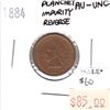 Image 1 : 1884 USA Cent AU-UNC (AU-55) Planchet Impurity Reverse