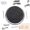 Image 1 : 1831 Large Letters USA Cent Fine (F-12) impaired